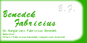 benedek fabricius business card